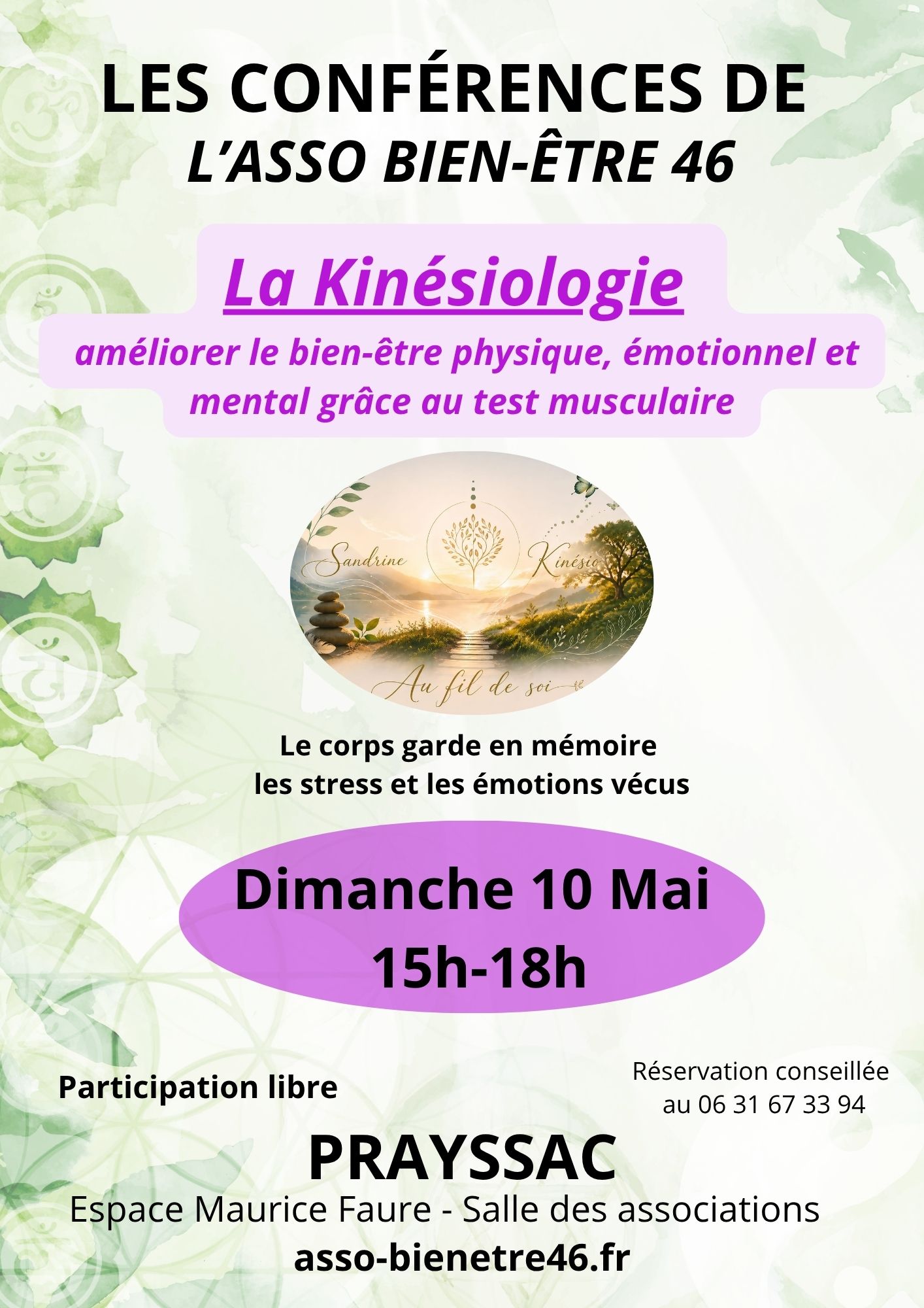 Conférence/Atelier La kinésiologie pour améliorer le bien-être physique, émotionnel et mental grâce au test musculaire