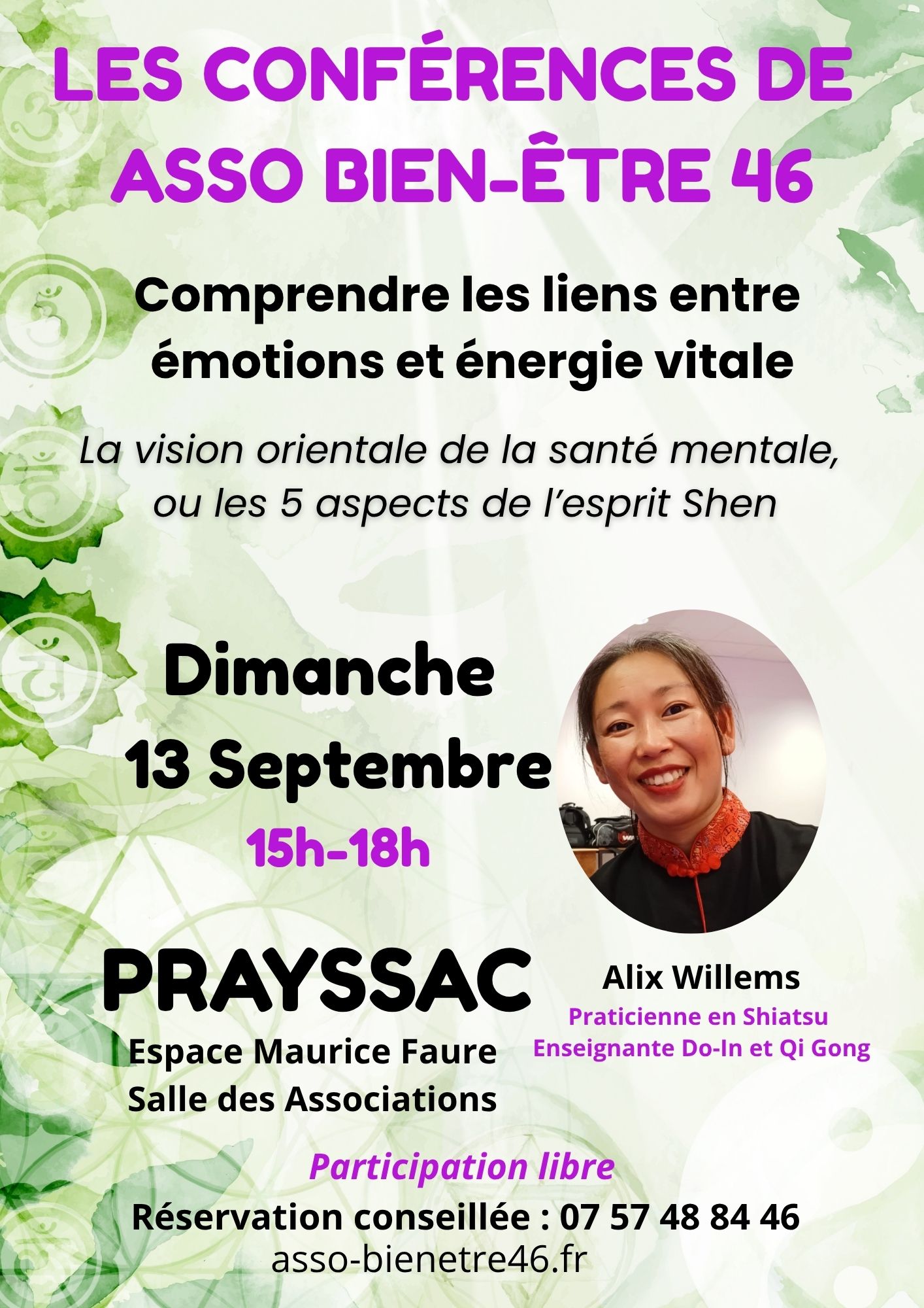 Atelier-conférence : « La vision orientale de la santé mentale, ou les 5 aspects de l’esprit Shen »
