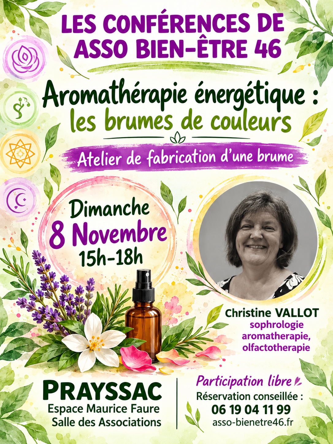 Atelier-conférence : “Aromathérapie énergétique : les brumes de couleurs ”